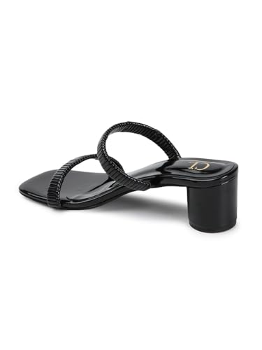Image of Carlton London Women Comfortable Casual Sandal with Block Heels, Square Toe for Casual and Wear