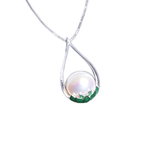 Émail perles d'eau douce colliers pendentif argent 925 anti-allergie pour femme