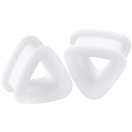 (1 Pair ONLY) Triangle Flexible Silicone Flesh tunnel Ear Gauge Plug Size Available 6g (4mm) to 1