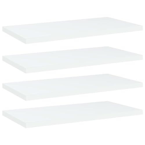 Snsowed Estantes para estantería 4 uds, Baldas Pared, Estanteria Pared, Estante Pared, Baldas Flotantes Pared, Repisas De Pared, Estantes Cocina, aglomerado Blanco 40x20x1,5 cm