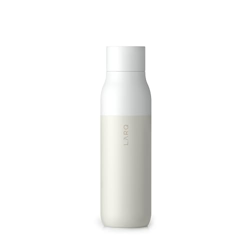 LARQ Twist Top - Botella de agua de acero inoxidable con aislamiento al vacío y diseño galardonado, termo, 500ml, Granite White