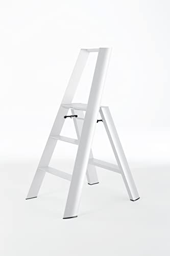 Hasegawa Ladders, Lucano Step Stool, Wide 3 Step, ANSI Certified, White