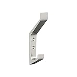 Amerock H37003G10 | Emerge Double Prong Decorative Wall Hook | Satin Nickel Hook for Coats, Hats, Backpacks, Bags | Hooks for Bathroom, Bedroom, Closet, Entryway, Laundry Room, Office