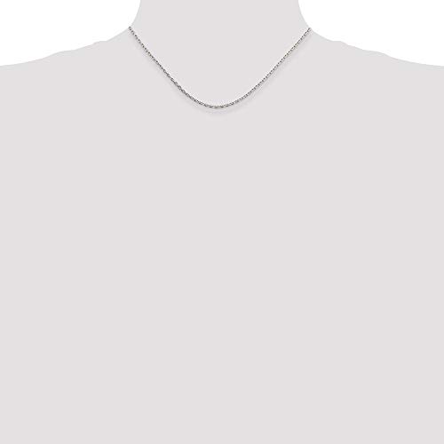 Black Bow Jewelry 2Mm Sterling Silver Solid Beveled Oval Cable Chain Necklace, 28 Inch #TOP1