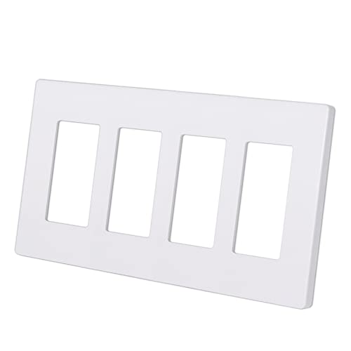 Placa decorativa de pared CML de 4 tomas sin tornillos en policarbonato resistente para interruptor 2