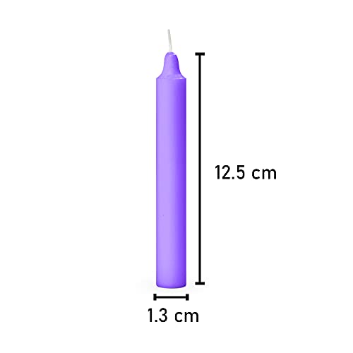 Image of AuraDecor Pack of 50 Stick Candles || Especially Meant for Healing, Chakras, Ritual Candles, Decoration, Lighting, Home Decor || Burning Time 3 to 4 Hours Each (Purple), Paraffin Wax