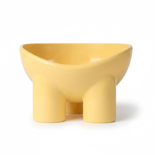 Image of Cature Elevated Cat Feeding Bowl | Raised Tilted Food & Water Bowl for Cats | Anti-Vomiting, Neck Protection Design | Durable Pet Feeding Dish (Color May Vary)