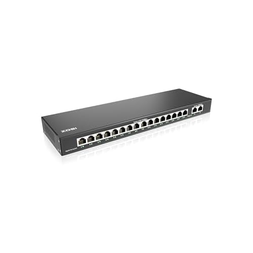 ZOSI 16-Port Gigabit PoE Switch | 2 Uplink Ports