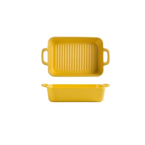 Vajilla para Hornear Plato for hornear Binaural, horno microondas, plato de comedor, plato de cerámica for el hogar, plato for hornear arroz, plato for ensalada Fuente de Horno (Color : F)