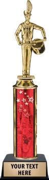 Music Marching Band Drummer Trophies, Red Stars Music Marching Band Drummer Trophy Award with Customized Engraving Prime
