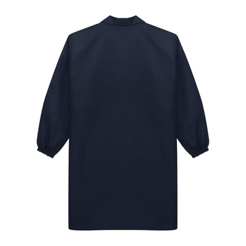 Image of iiniim Mens Long Sleeve Wear Resistant Work Coat Notched Lapel Dustproof Jacket Lab Coat Workwear