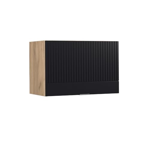 Vicco Elément Haut de Cuisine Fame-Line, Noir rayé, 60cm Plat, à Combiner avec d'autres modules de la série Fame-Line