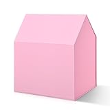 Brothersbox Valentines Gift Box with Magnetic Lids for Presents, 6.1'x4.72'x7.1' House Shaped Collapsible Pink Gift Boxes for Xmas Eve Holiday Party Gift Wrapping