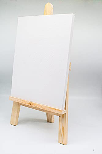 Image of 60-Piece Professional Painting Kit: 2-Foot Wooden Easel, A3 Canvas, 40 Watercolor Sheets (300 GSM), Palette, 19 Paintbrushes + 4 Liner Brushes