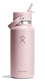 Hydro Flask Water Bottle - Insulated Stainless Steel - Wide Mouth Flex Straw Lid, Non Spill,...
