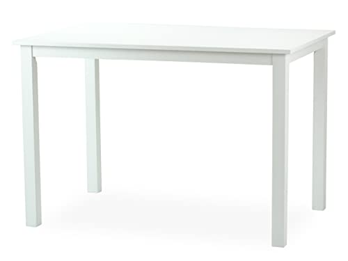 Dining Kitchen Rectangular Table Wooden Contemporary Design In White Finish #TOP8