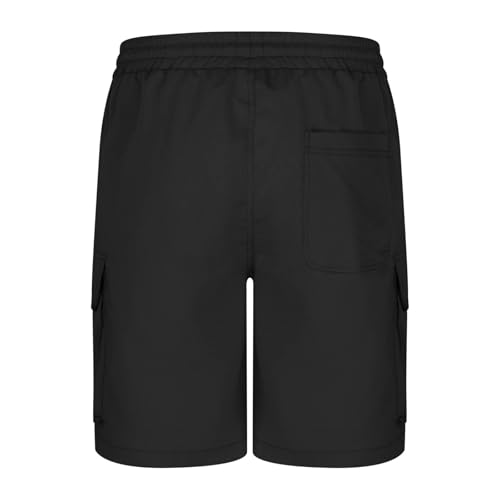 Image of Men's Cargo Sweat Shorts Casual Drawstring Elastic Waist Athletic Workout Gym Jogger Shorts with Multi Pockets