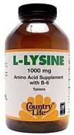 País vida Vitaminas L-Lisina 1000mg WB-6, 100tab