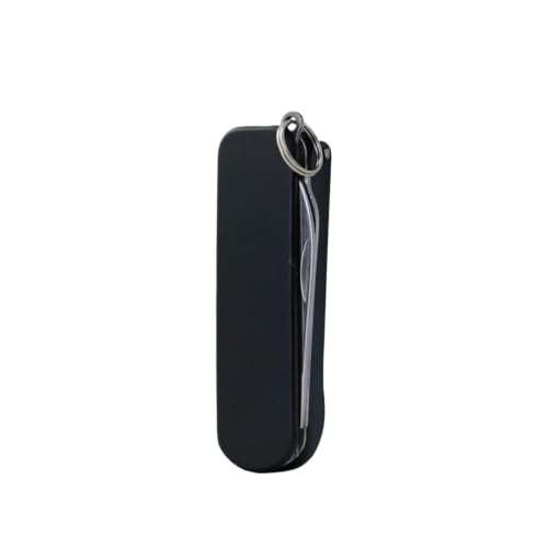 Cortaúñas multifuncionales de acero inoxidable con elegante acabado black plegable
