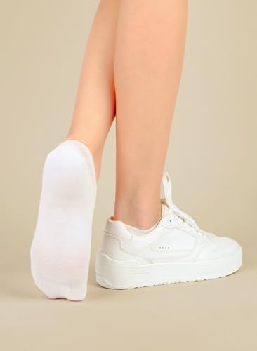 Hugh Ugoli Women Bamboo No Show Socks, Non Slip Invisible Liner,Soft, Thin Low Cut Socks, Seamless Toe, 6-12 Pairs 6