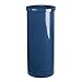 mDesign Modern Plastic Toilet Tissue Paper Roll Holder Canister Stand with Lid - Vertical Bathroom Storage for 3 Rolls of Toilet Tissue - Holds Large Mega Rolls - Navy Blue