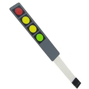 Techtonics 12V 1x4 4 Key Matrix Membrane Switch Keypad Keyboard 107x20x0.8mm