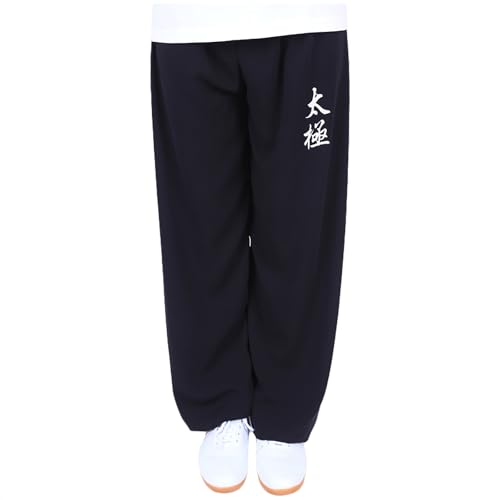 ZooBoo Loose Tai Chi Pants Martial Arts Lantern Trousers – Kung Fu Training Wide Leg Yoga Workout Pants for Men Women