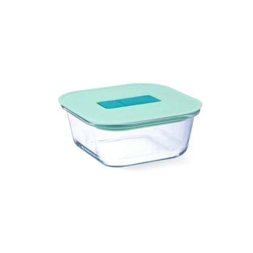 Luminarc Joy Récipient hermétique en verre bicolore 14 x 14 x 6,5 cm - 53 cl