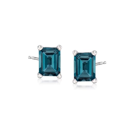 Ross-Simons 3.00 ct. t.w. London Blue Topaz Stud Earrings in Sterling Silver