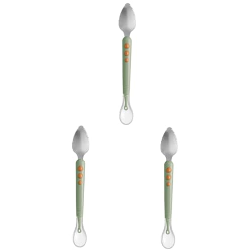 Toddmomy 3 Piezas raspador de frutas cuchara de silicona para puré de frutas cuchara de puré de frutas infantil cucharas de silicona para bebés cuchara de gel de sílice Light Green