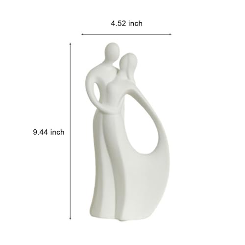 Estatua de pareja blanca de cerámica para decoración miniatura 4