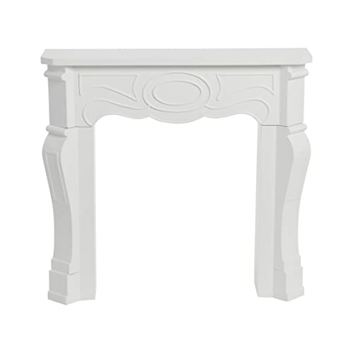 Image of Creative Co-Op Small Victorian Decorative Fireplace Mantel, Flat Paintable White