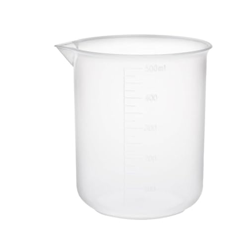 AEIOFU Plastic Beaker Transparent Measuring Cup 500ml Labs Graduated Beaker Without Handle for Scientific Lab Kitchen Liquids Measuring Cup Plastic Beaker Transparent Beaker Measuring Beaker