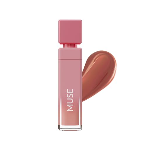 Tinted Lip Serum, Hydrating & Plumping Lip Gloss with Hyaluronic Acid, Vitamin E & Peppermint, Glossy Finish, Nourishing Lip Moisturizer, Muse - 5 ml/0.17 fl oz