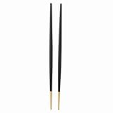 Palillos de acero inoxidable 304, juego de palillos antideslizantes chapados en titanio japonés para sushi japonés, para el hogar, restaurante, vajilla duradera a prueba de óxido, (Oro negro)