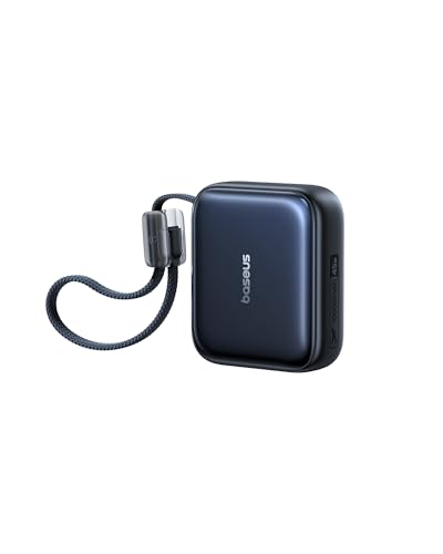 Image of Baseus 45W Ultra Slim 10000mAh Power Bank Built-in USB-C Cables, CCC Certified Portable Charger, Travel Essential Fast Charging Pocket Size Phone Battery Pack for iPhone 17 16 Samsung S25 S24 iPad