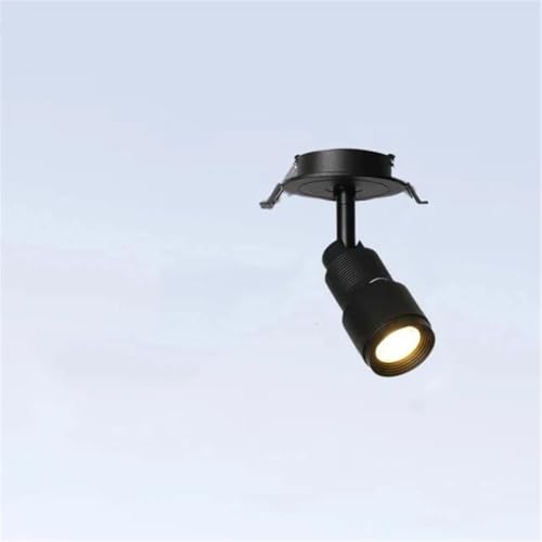 LKHLTBF Black 15w a,4000K自然白,Foco led Ajustable para Tienda, Restaurante, luz de riel, luz de Techo COB de ángulo pequeño, Enfoque de 8° a 60°, Adecuado para cafeterías y museos.
