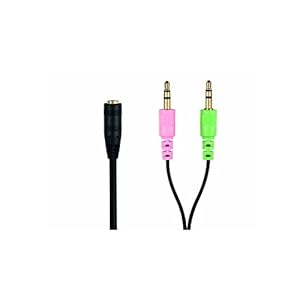 Conecto 3.5mm Klinken Headset Adapter Rosa Grün