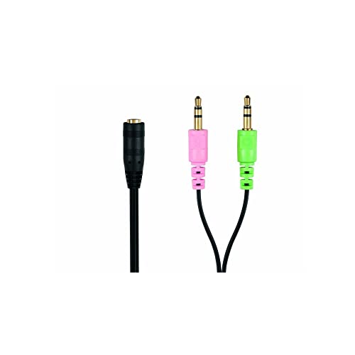 conecto adaptateur de casque jack, 3,5 mm, couplage 4 broches vers 2x prises 3 broches, 0,20 m Cover