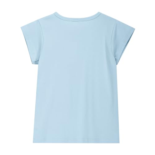 Girls Short Sleeve T-Shirt Solid Color Basic Tees Shirts Summer Casual Cotton Tshirts Cute Tops 5