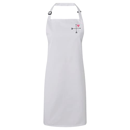 Tablier cuisine premium blanc au design flèches cœur gribouillé