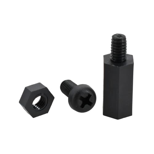 Black White Nylon Hex Standoff Screw Bolt Nut Set Thread Male To Female Motherboard Pillars Spacers M2 M3 M4 M5 M6(Black,20MM (2