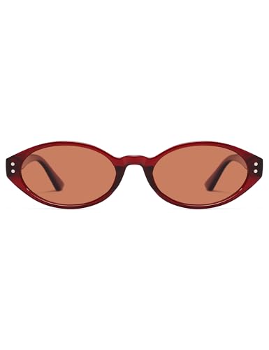 Retro Oval Polarized Sunglasses for Women Chic Cat Eye Trendy 90s Shades UV400 Protection AP3743