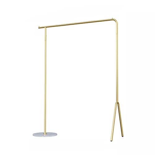 Perchero dorado con estante para zapatos, perchero de pie para sala de estar y dormitorio, elegante perchero de ropa, 120 x 38 x 150 cm, diseño duradero y moderno
