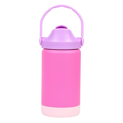 Re-Play 12 oz Water Bottle for Kids - Vacuum-Insulated Stainless Steel Tumbler with Flip-Straw, Silicone Base and Handle - Spill and Leak-Proof Design, Dishwasher and Freezer Safe, Princess