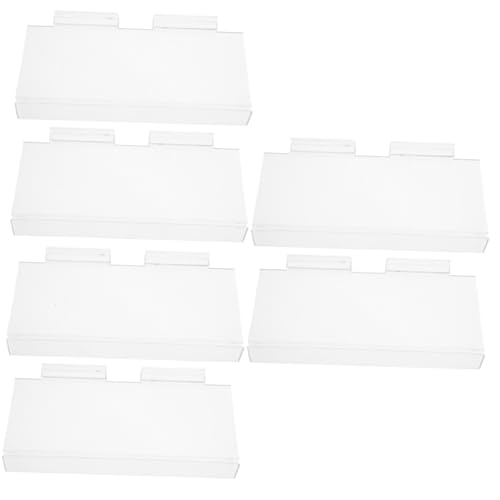 VILLFUL 6 Pcs Shoe Rack Slat Wall Shelves Flat Display Shelves Clear Floating Shelf Slatwall Displays Shelves Slatwall Shelf Retail Display Shelf Slatwall Shoe Shelf Acrylic Transparent