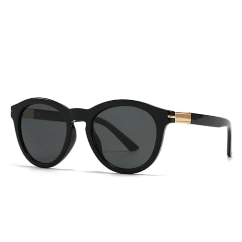 Lunettes de soleil rondes noires contre l'éblouissement verres dégradés