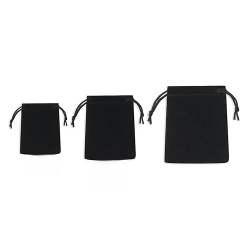Bolsas de terciopelo negro para organizar joyas en tus viajes y proteger collares 2