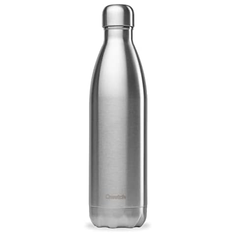 Qwetch Insulated Brushed Stainless Steel Bottle | Silicone Seal | Eco-Friendly | 25.4 fl oz / 750ml Cover