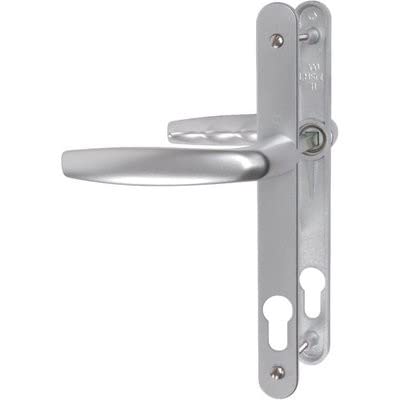 Poignée de porte sur plaque étroit argent - Clé I - Atlanta - Hoppe et cie